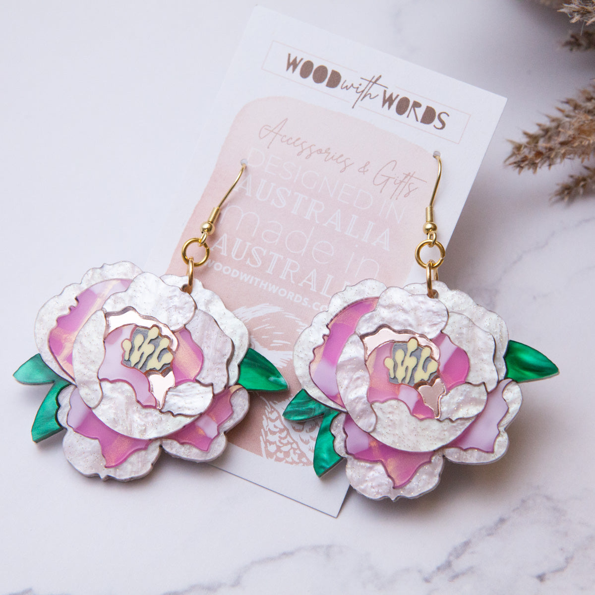 Peony earrings sale