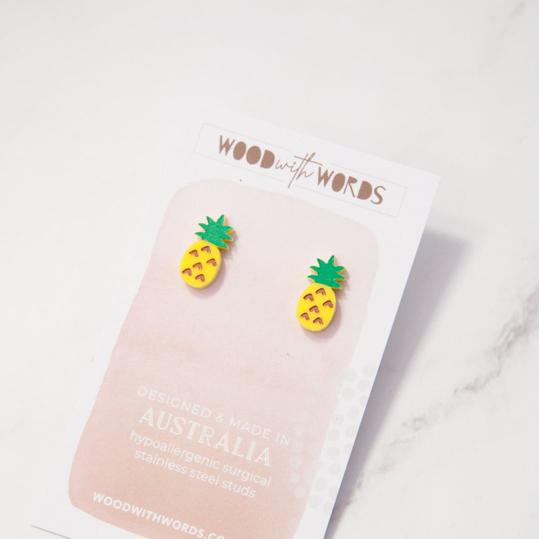 Pineapple Acrylic Stud Earrings