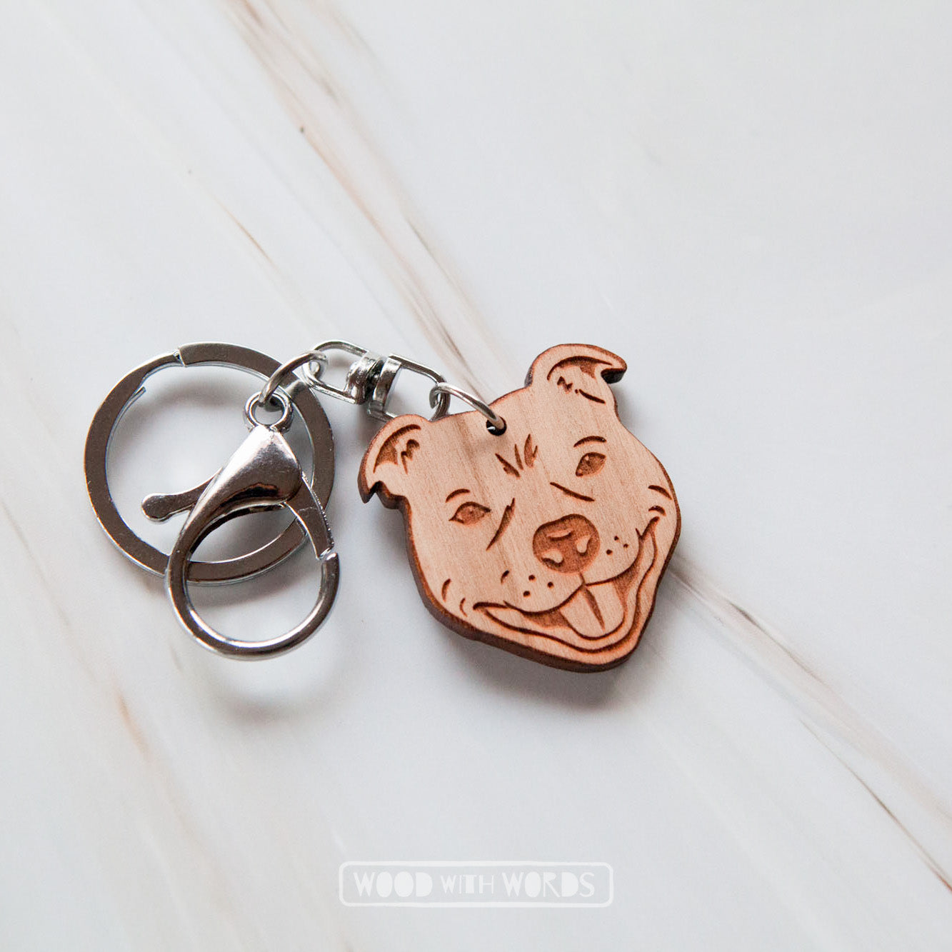 Staffordshire Bull Terrier Keyring, on sale Gold plated keychain, Key ring with a dog, Solid key pendant, Gift Box available