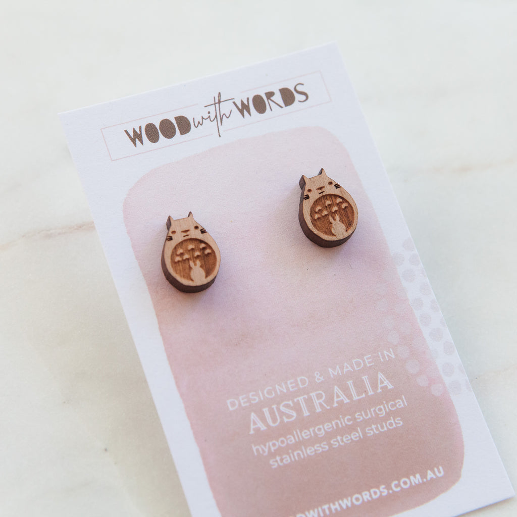 Word stud earrings new arrivals