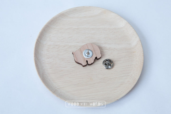 Wombat Wooden Pin - Wood With Words